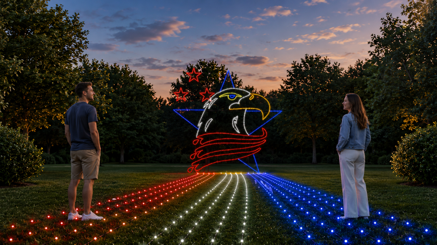 Eagle with Star Silhouette Display